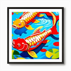 Carp Fish Painting Art Print