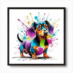 Graffiti dachshund Art Print