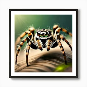 Spider On Leaf Art Print