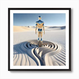 Man In The Sand 6 Art Print