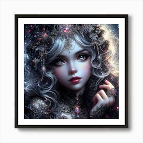 Girl With Stars In Her Hair Art Print