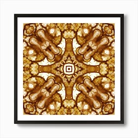 Coffee Symmetrical Pattern 1 Art Print