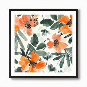 Orange Flowers 12 Art Print