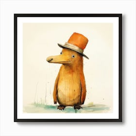 Penguin In Hat Art Print