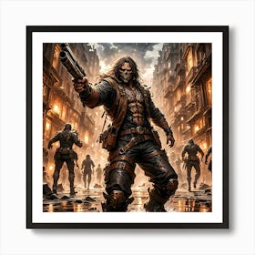 Steampunk Bounty Hunter Battleground #3 Art Print