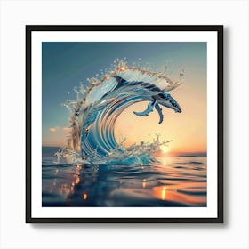 Dolphin In The Water Art Print