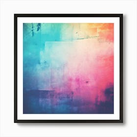 Retro Gradients Colors Grainy Texture Background Abstract Modern Vintage Faded Pastel Lay (8) Art Print