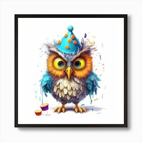 Birthday Owl 1 Art Print