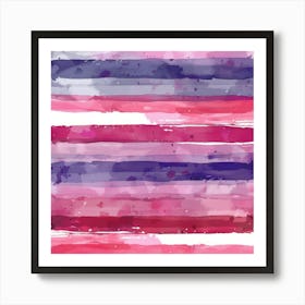 Watercolor Stripes Art Print