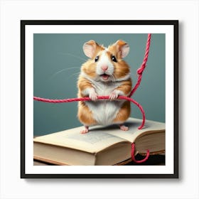 Hamster On A Book 1 Art Print