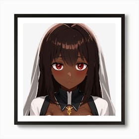 Anime Black Girl Art Print