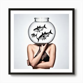 Fish Bowl Head 2 Art Print