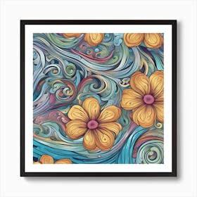 Flowers In The Waves Art Print