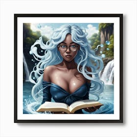 Girl Reading A Book 4 Art Print