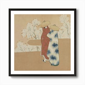 Two Women In Kimono Art Print