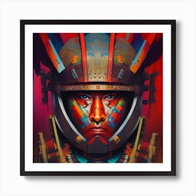 Style A Fusion Of A Samurai Armour And Aztec warrior Art Print