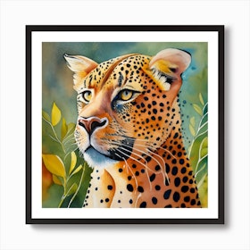Leopard Watercolor Painting Art Print by Two Six Media - Fy