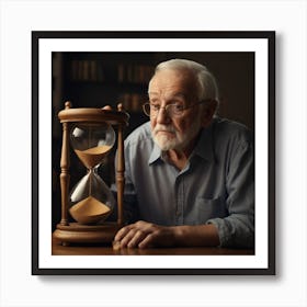 Senior Man With Hourglass Art Print