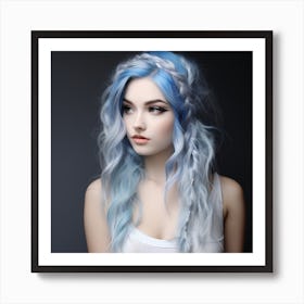 Blue Haired Girl 1 Art Print