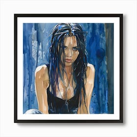 Blue Girl 3 Art Print