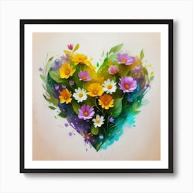 Heart Of Flowers 5 Art Print