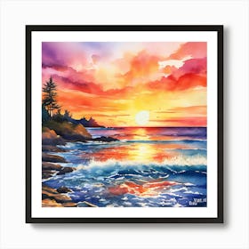 Sunset On The Beach 2 Art Print