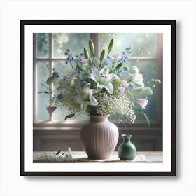 Lilies In A Vase Art Print