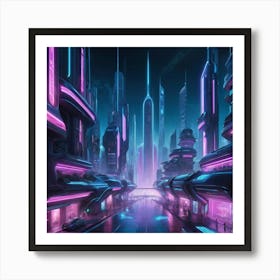 Futuristic City art print 1 Art Print