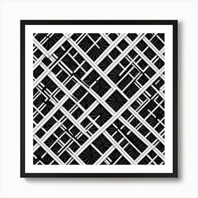 Abstract Black And White Pattern 1 Art Print