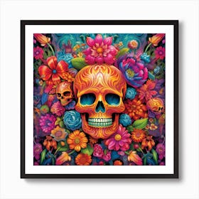 Day Of The Dead Skull 3 Art Print