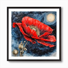 Steampunk Poppy Art Print