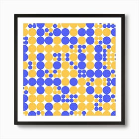 Blue And Yellow Polka Dots Art Print