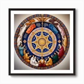 In A Circle Of Unity, Hands Hold Symbols Of Diverse Faiths 1 Art Print