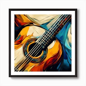 Acoustic Guitar Abstract Inspired by Diego Velazquez Art Print