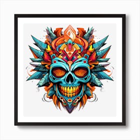 Skull Of The Aztecs 1 Art Print