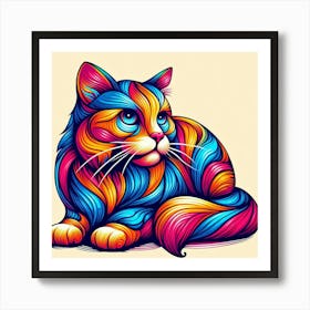 Colorful Cat 7 Art Print