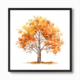 Watercolor Autumn Tree 1 Art Print