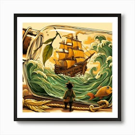 Ship In A Bottle Art Print