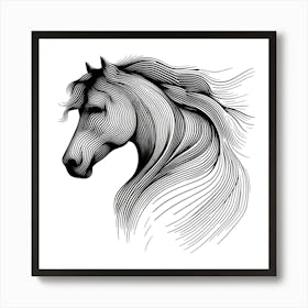 Horse Head Vector Illustration Art Print