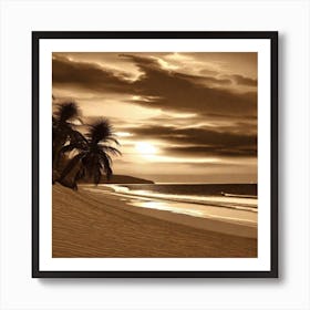 Sunset At The Beach 411 Art Print