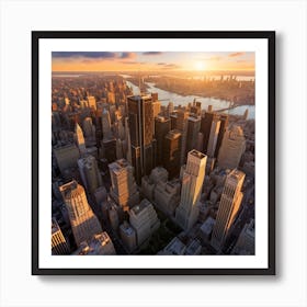 New York City At Sunset Art Print