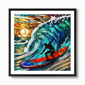 Surfer On The Wave Art Print