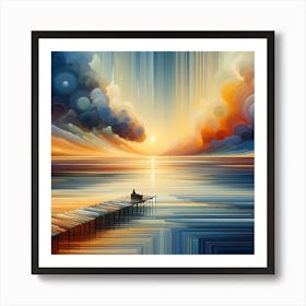 Sunset On The Pier Art Print