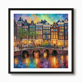 Amsterdam S Bustling Streets Alive With Colorful Impure art print 1 Art Print