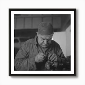Burley, Idaho, Mechanic In Garage By Russell Lee Art Print