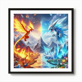 Pokemon Battle 1 Art Print