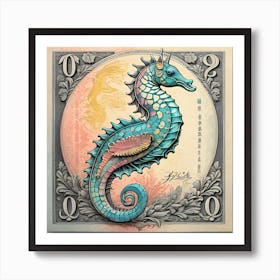 Sea Horse Ocean Life Vintage Print Art Print