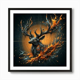 Cyber Deer Art Print