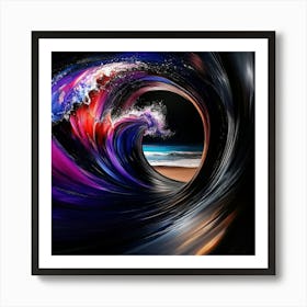 Oceanic Harmony: Abstract Swirls of Calming Blues and Purples" Art Print