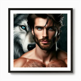 Wolf And Man Art Print